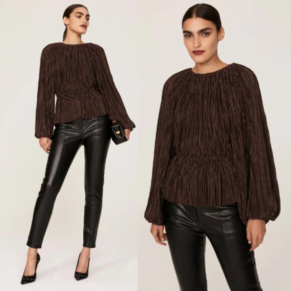 Atlein Collective Pleated Peplum Top 13697 - Picture 1 of 10